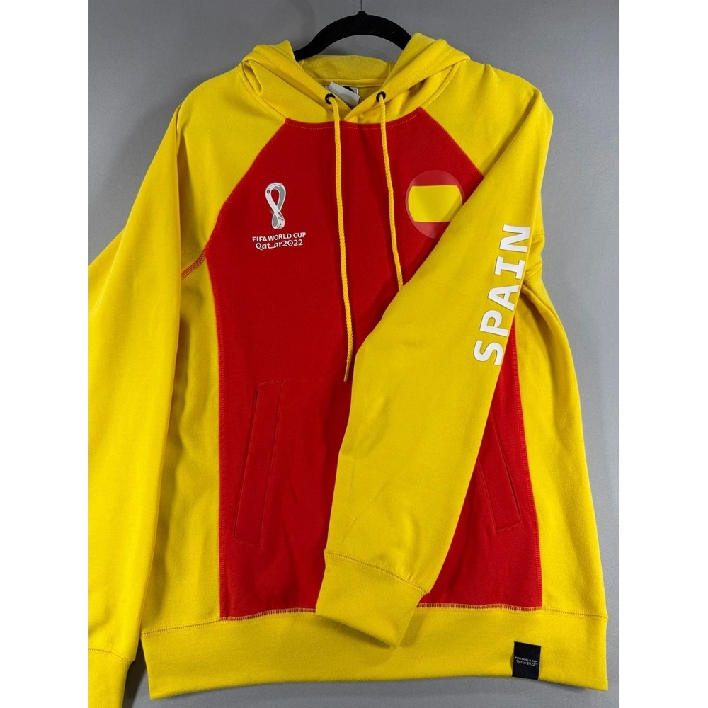 FIFA World Cup Qatar 2022 Spain Country Raglan Tech Fleece Hoodie Size Small